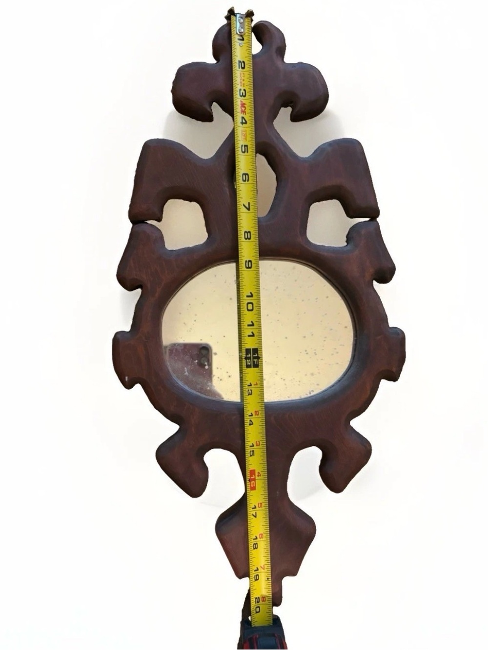Vintage Handcrafted Brown Decorative Wall Mirror - Picture 3 of 4